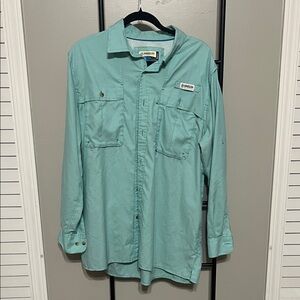 Magellan Outdoors Men's Teal Button Down Shirt